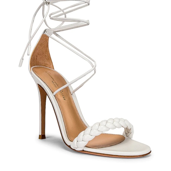 GIANVITO ROSSI leather Leomi Strappy Heels size 38 white - Picture 2 of 11